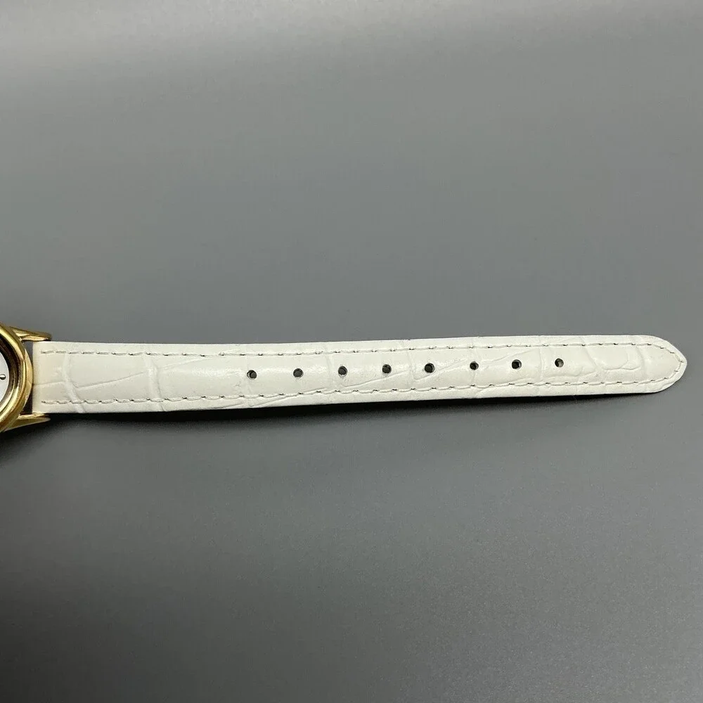 Ecclissi Facets Womens Watch 24mm MOP Dial Gold Tone Leather Diamond New Battery